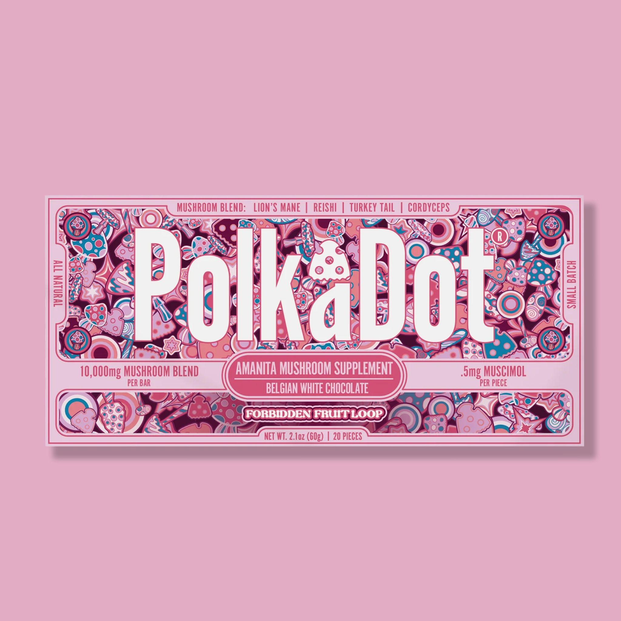 PolkaDot Chocolate Mushroom Bar Forbidden Fruit Loop