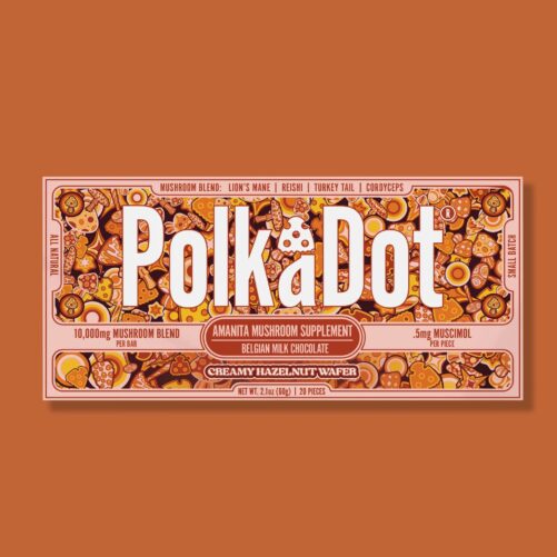 PolkaDot Chocolate Mushroom Bar Hazelnut Wafer