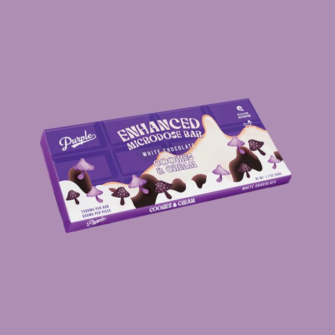 Purple Enhanced Microdose Chocolate Bar Cookies and Cream