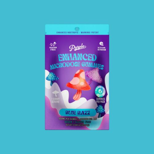 Purple Mushroom Gummies Blue Razz