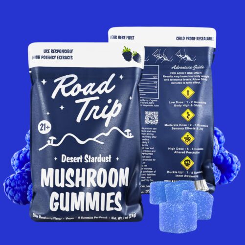 Road Trip Mushroom Gummies Blue Raspberry