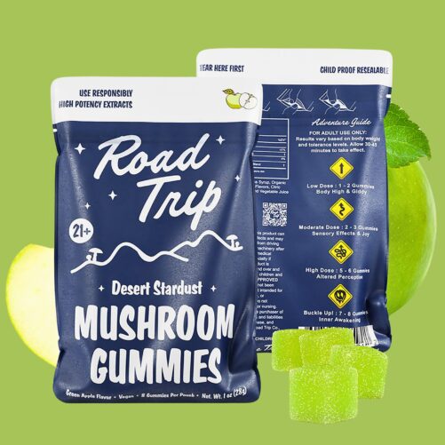 Road Trip Mushroom Gummies Green Apple