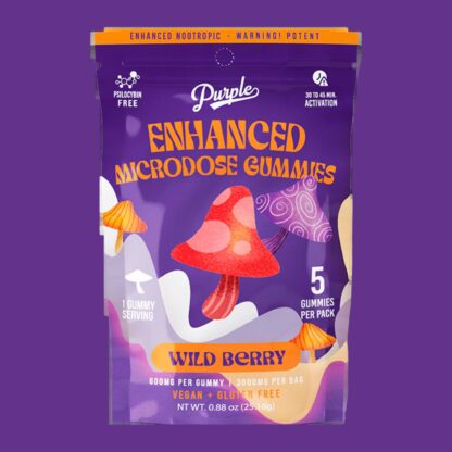 purple enhanced microdose gummies wild berry